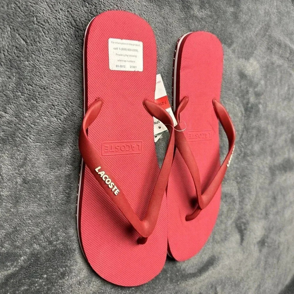 Lacoste Men's Nosara Flip Flop Red - Picture 9 of 14